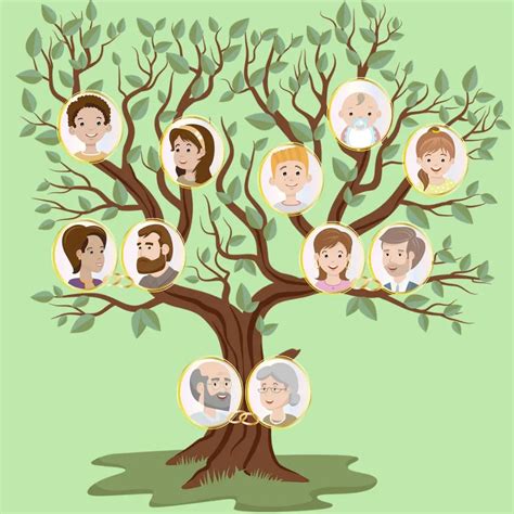 Albero genealogico con nomi e cognomi