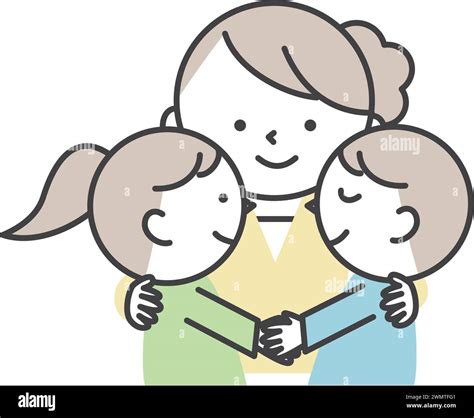 Illustrazione stilizzata di una donna che abbraccia il suo bambino