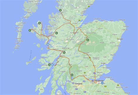Mappa delle regioni scozzesi delle Highlands