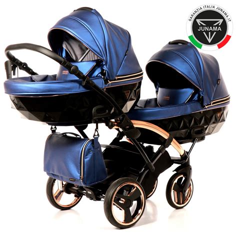 Junama Fluo Diamond Trio passeggino in blu rame