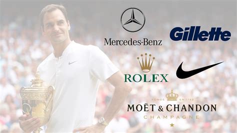 Roger Federer con i suoi sponsor
