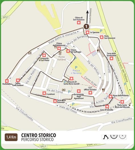 mappa turistica dei percorsi pedonali tra i tre castelli