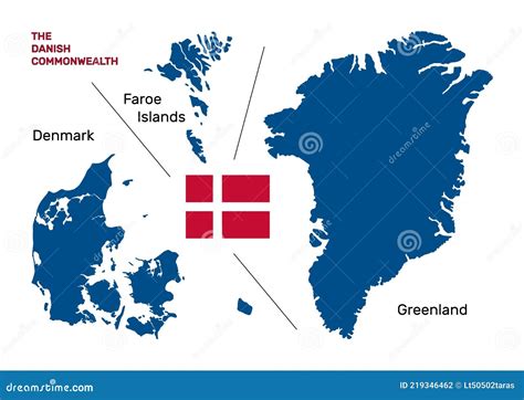 Mappa della Groenlandia e della Danimarca