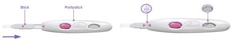 dettaglio su come inserire lo stick nel portastick Clearblue