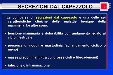 Schema delle possibli cause di secrezione dal capezzolo