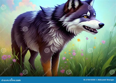 Illustrazione di un lupo maestoso nella foresta