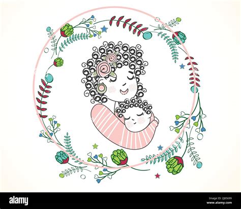 illustrazione di una mamma che abbraccia il suo bambino