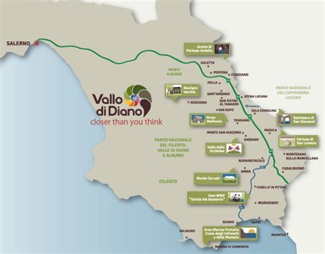 Mappa del Vallo di Diano