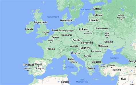 mappa logistica delle spedizioni europee
