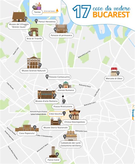 Mappa di Bucarest con evidenziate le principali aree mediche e ospedaliere
