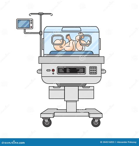 illustrazione schematica di un neonato prematuro assistito in ambiente protetto