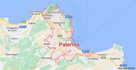 Mappa di Napoli con evidenziata la zona di Palermo (come riferimento alle arance)
