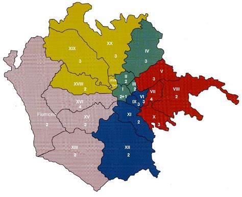 Mappa stilizzata dei Consultori Familiari della ASL Roma 3