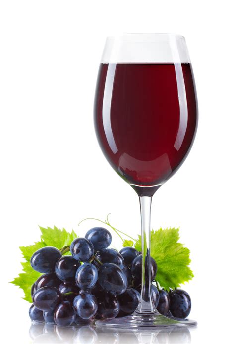 Bicchiere di vino analcolico con uva