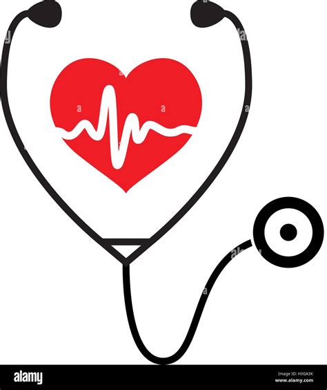 Simbolo medico con stetoscopio e cuore