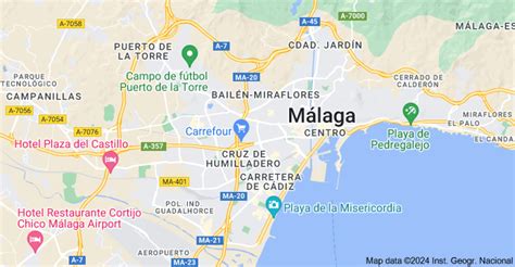 Mappa della zona di Malaga con indicazione di Rincon de la Victoria