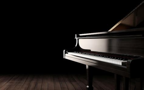 Un pianoforte in una stanza buia