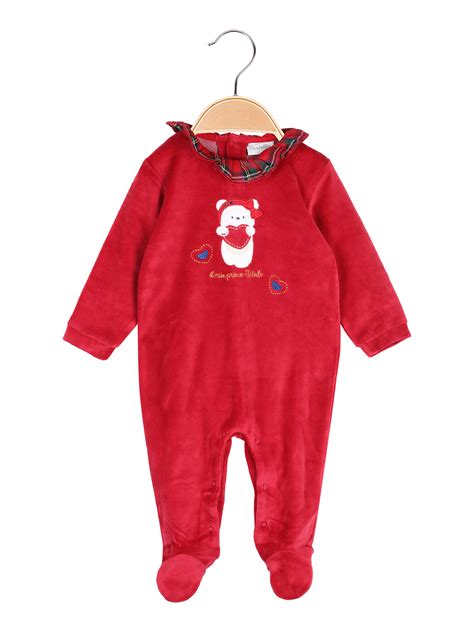 Completo in ciniglia rosso per neonato