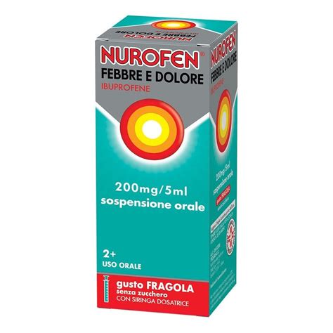 Diagramma che mostra l'azione dell'ibuprofene (dolore, febbre, infiammazione)