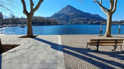 panoramica del lungolago di Lecco con ciclabile