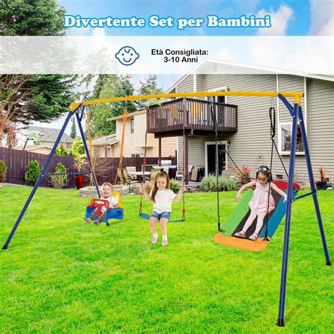 Diversi tipi di altalene da giardino per bambini