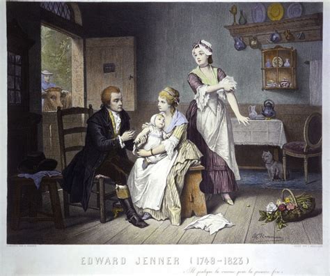 rappresentazione storica della prima vaccinazione di Edward Jenner
