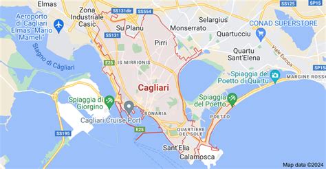 mappa topografica della pianura del Campidano tra Cagliari e Oristano