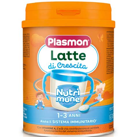 illustrazione di una confezione di latte in polvere Plasmon con il suo misurino e un biberon pulito