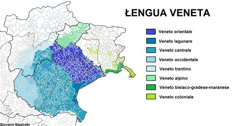 Mappa diffusione dialetto veneto