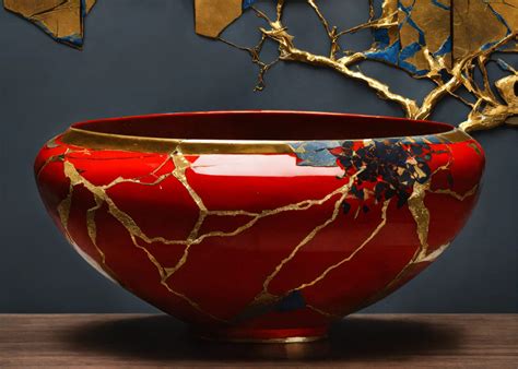 Illustrazione di kintsugi: riparare le rotture con l'oro, simbolo di resilienza