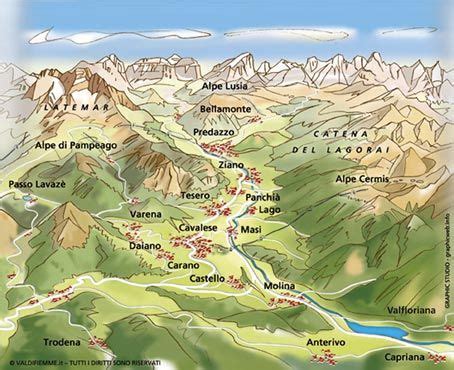 mappa Val di Fiemme