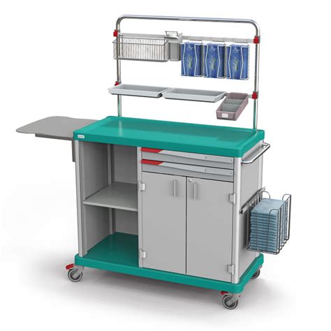 Carrello con materiale per igiene paziente