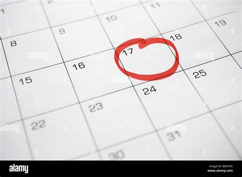 Calendario con una data cerchiata