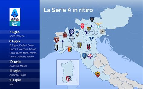 Mappa del calcio italiano e posizionamento delle squadre di Tutino