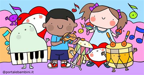 diagramma che illustra i benefici di filastrocche e giochi musicali per bambini