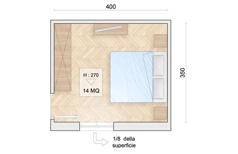 Diagramma comparativo che mostra l'occupazione dello spazio tra un letto tradizionale e un letto a scomparsa