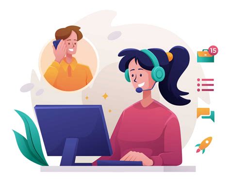 Customer service interaction illustration
