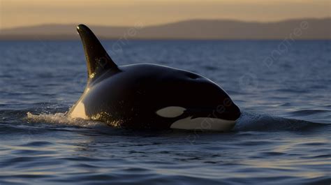 esemplare di orca adulta che nuota nelle acque oceaniche
