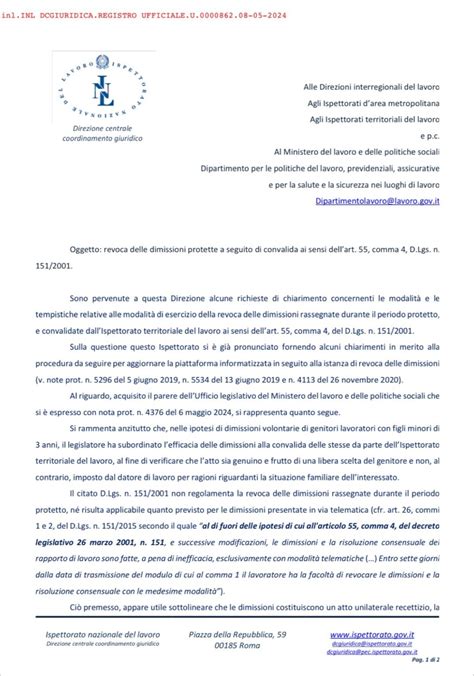 infografica sulle procedure di convalida delle dimissioni