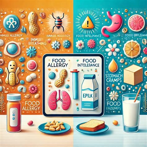 infografica che distingue tra allergia alimentare e intolleranza alimentare