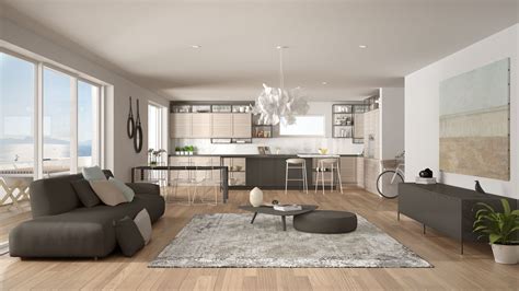 Arredamento moderno con seggiolone di design in un open space