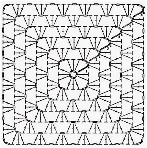 schema grafico di una mattonella granny square classica