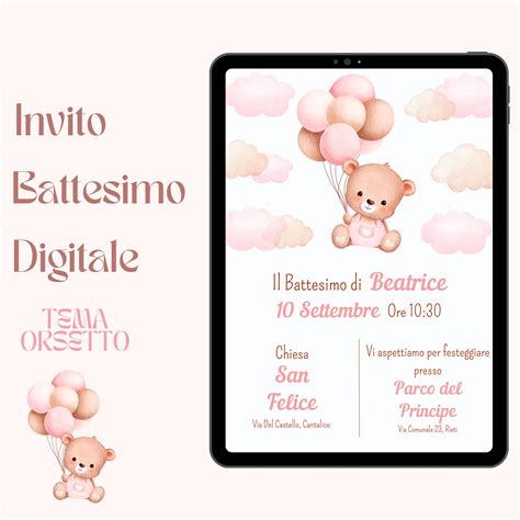 Invito battesimo a tema orsetto