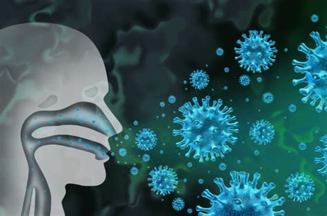 Illustrazione della trasmissione di agenti patogeni tramite goccioline
