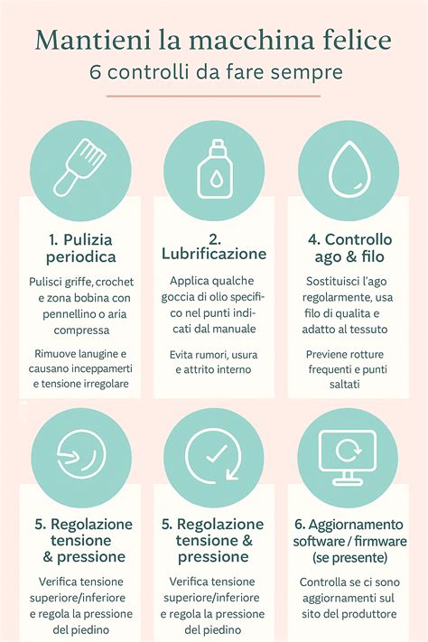 Infografica sulla manutenzione periodica: pulizia, lubrificazione e controllo integrità ruote