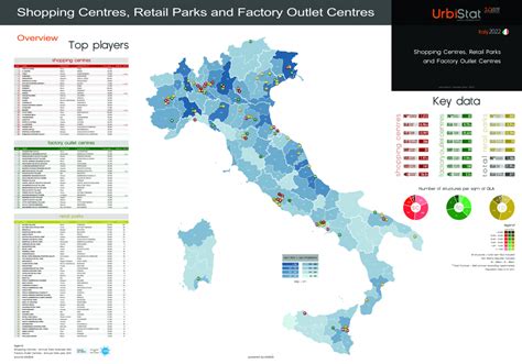 Mappa schematica dei principali centri commerciali e negozi di abbigliamento in Puglia