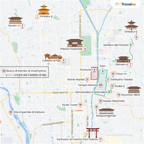 mappa delle principali attrazioni del Giappone accessibili