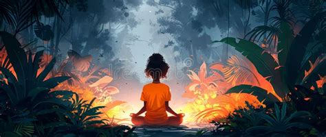 Illustrazione di una donna che medita serenamente