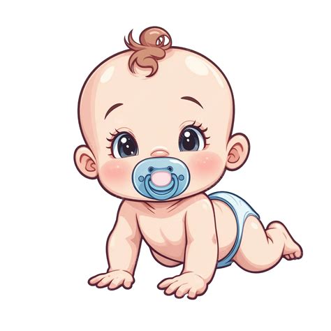 illustrazione neonato che usa il ciuccio con dolcezza