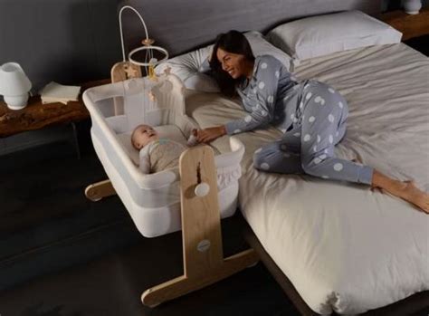 Schema che illustra come agganciare la culla da co-sleeping al letto dei genitori